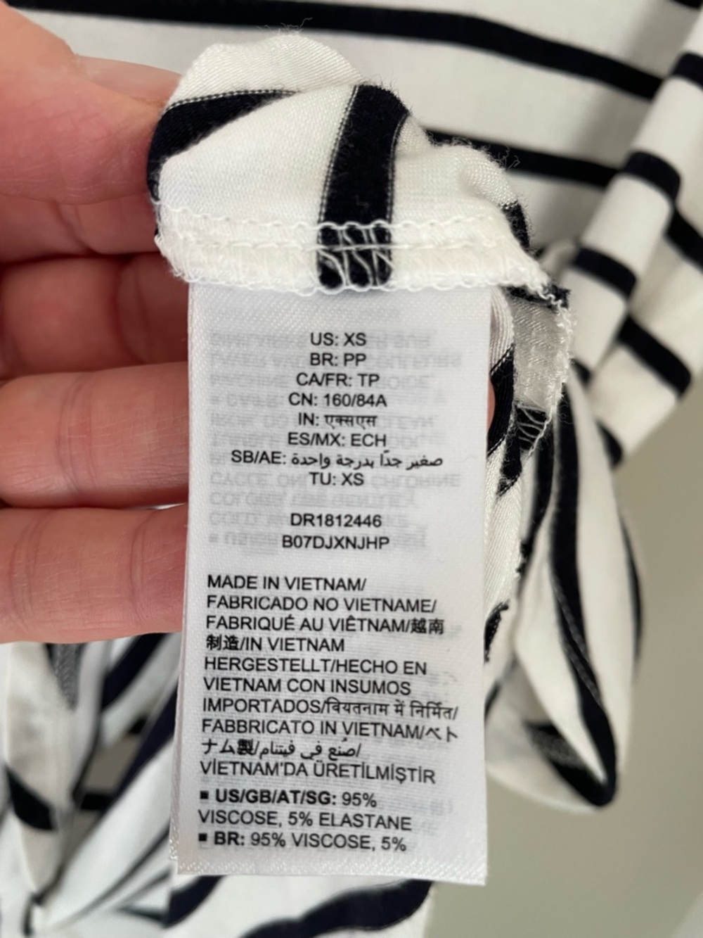 Daily Ritual Striped Relaxed Fit Tee Size XS Casual Athleisure Neutral - Picture 6 of 6